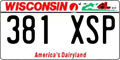 WI license plate 381XSP