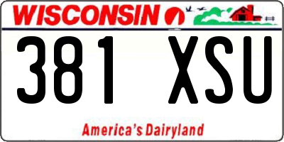 WI license plate 381XSU