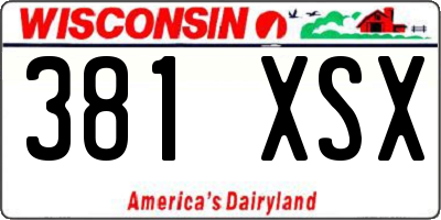 WI license plate 381XSX