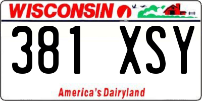 WI license plate 381XSY