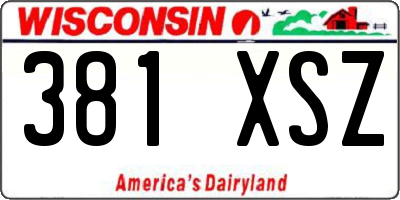 WI license plate 381XSZ