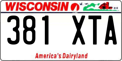WI license plate 381XTA
