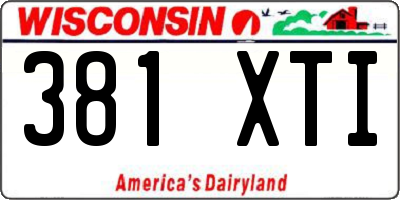 WI license plate 381XTI