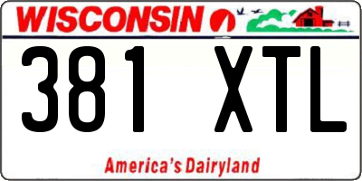 WI license plate 381XTL