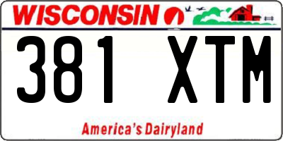 WI license plate 381XTM