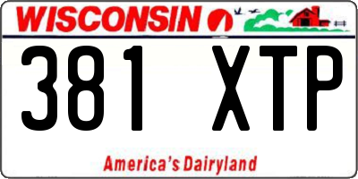 WI license plate 381XTP
