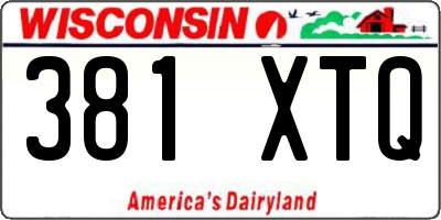 WI license plate 381XTQ