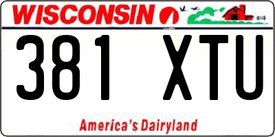 WI license plate 381XTU