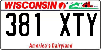 WI license plate 381XTY