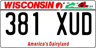 WI license plate 381XUD