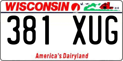 WI license plate 381XUG