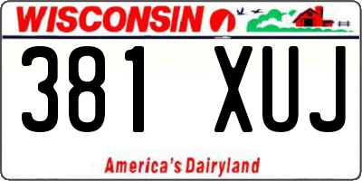 WI license plate 381XUJ