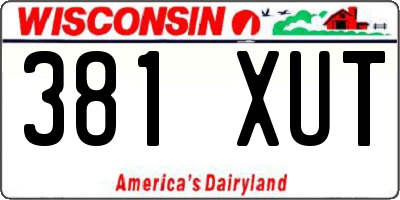 WI license plate 381XUT