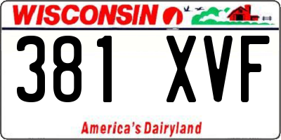 WI license plate 381XVF