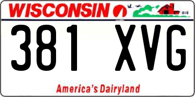 WI license plate 381XVG