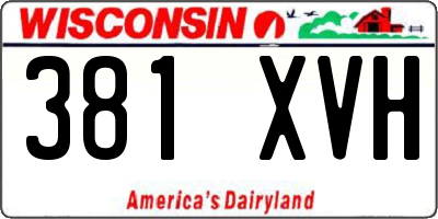 WI license plate 381XVH