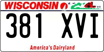 WI license plate 381XVI