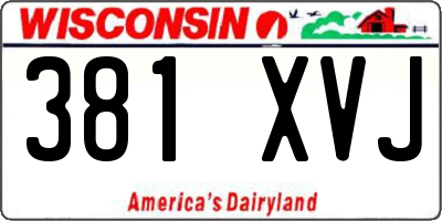 WI license plate 381XVJ