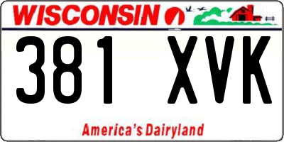 WI license plate 381XVK