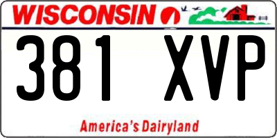 WI license plate 381XVP
