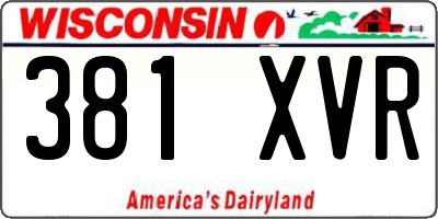 WI license plate 381XVR