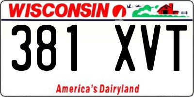 WI license plate 381XVT