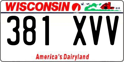 WI license plate 381XVV
