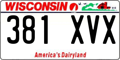 WI license plate 381XVX
