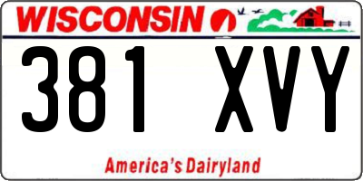 WI license plate 381XVY