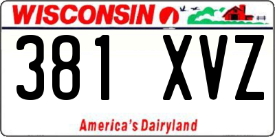WI license plate 381XVZ