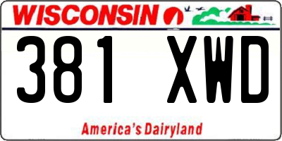 WI license plate 381XWD