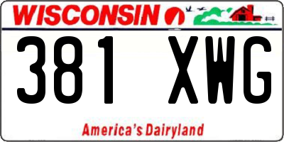 WI license plate 381XWG
