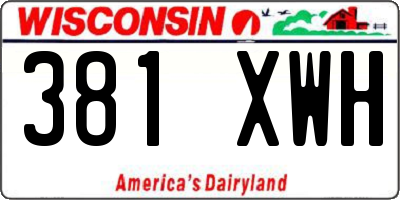 WI license plate 381XWH