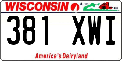 WI license plate 381XWI