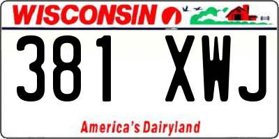 WI license plate 381XWJ