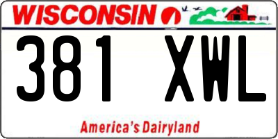 WI license plate 381XWL