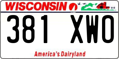 WI license plate 381XWO