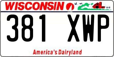 WI license plate 381XWP