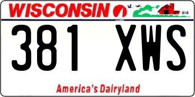 WI license plate 381XWS