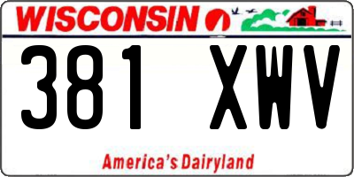 WI license plate 381XWV