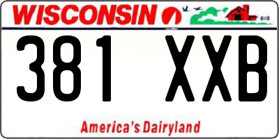 WI license plate 381XXB