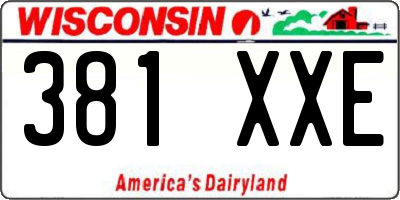 WI license plate 381XXE