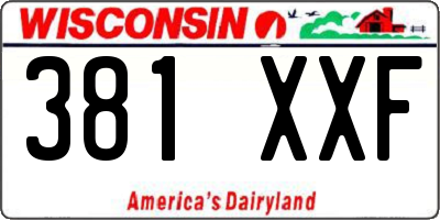 WI license plate 381XXF