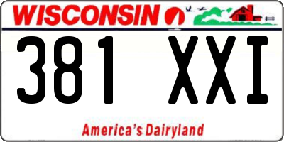 WI license plate 381XXI