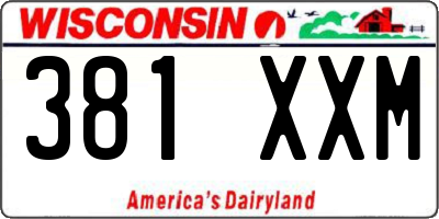 WI license plate 381XXM