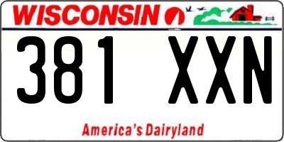 WI license plate 381XXN
