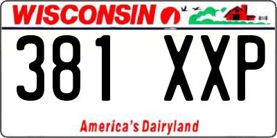 WI license plate 381XXP