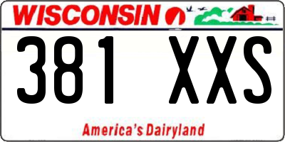 WI license plate 381XXS