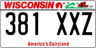 WI license plate 381XXZ