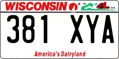 WI license plate 381XYA